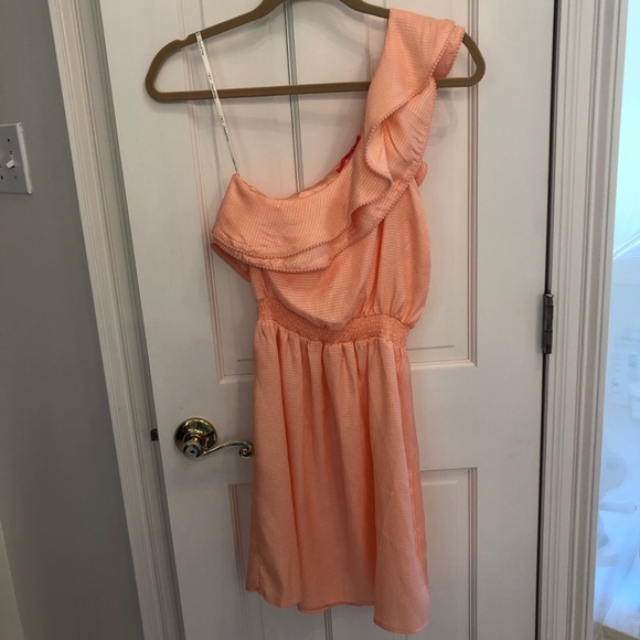 Womens’ Chelsea&Violet Peach One Shoulder Dress - Picture 2 of 4
